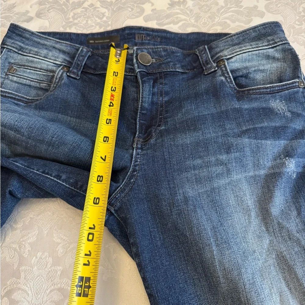 Kut From The Kloth Size 10 Mia Toothpick‎ Skinny Blue Jeans Stretch Distressed